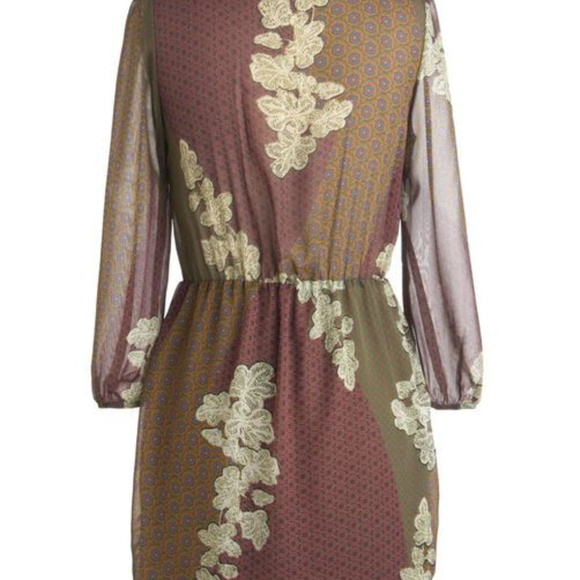 Modcloth Design Concept Patchwork Green and Purple Mixed Pattern Dress - Picture 2 of 7